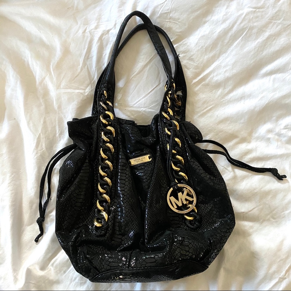 Michael Kors Patent Leather Python Shoulder Bag - image 2
